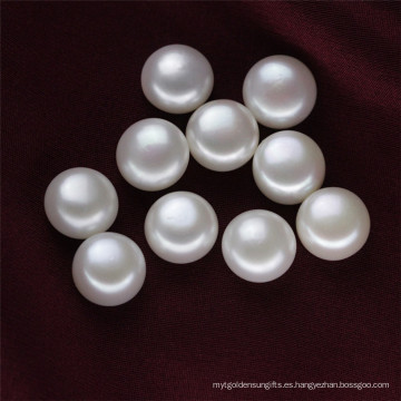 Perlas flojas del botón del color blanco de 12-13m m